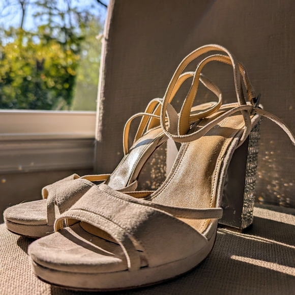 Micheal Kors | Crystal + Suede Platform Heel - Picture 3 of 4